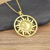 AIBEF Light Of Star And Moon Sun Shape Pendant Women Necklace Copper Zircon Western European Style Jewelry Popular Romantic Gift