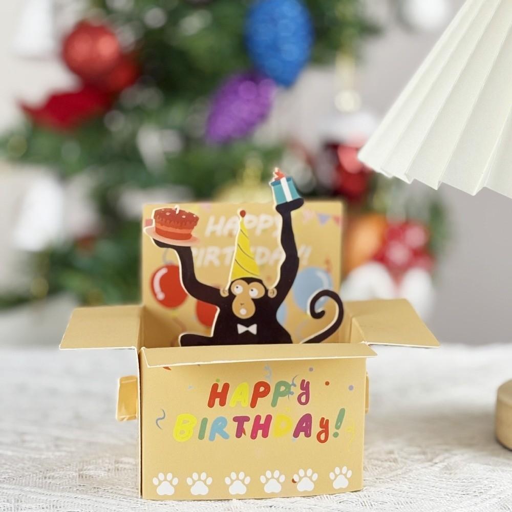 Novelty 3D Birthday Greeting Card Humorous Character Invitation Card Whimsical Card  Kids Birthday