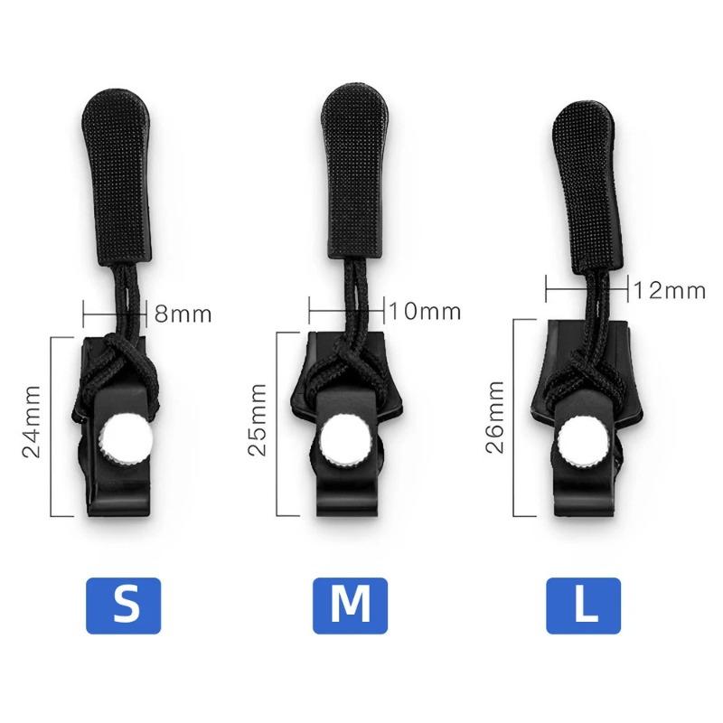 

9pcs Universal Detachable Metal Zipper Slider Puller Easy Zipper Fix Instant Repair Kit DIY Replacement Lever Locks for Clothing 18pcs