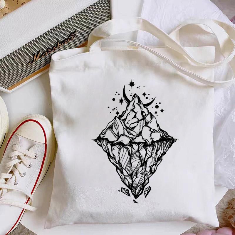 Universe Summer Women Shopper Bag Harajuku Graphic Ulzzang Canvas Bag Vintage Casual Shoulder Bags Female Canvas Shopping Bag