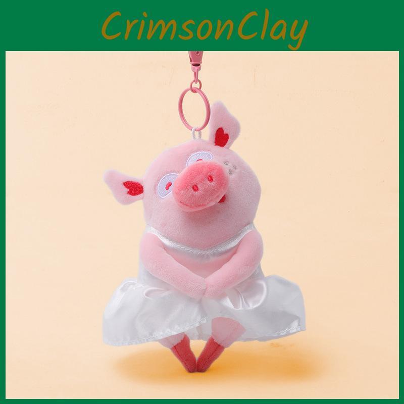 Cute Pig Cartoon Plush Keychain Pendant Short Girlfriendly Design Doll Gift