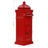 Aluminium Kolom Brievenbus Vintage Stijl Roestbestendig Rood
