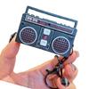 Vintage Tape Recorder Keychain Small Recording Music Box Pendant Keyring Backpack Ornament for Birthday Couple Present