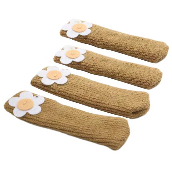 4 Pcs Knitted Chair Leg Covers Elastic Furniture Leg Protectors Non Slip Table Feet Covers Chair Leg Booties for Floor Protection Reduce Friction