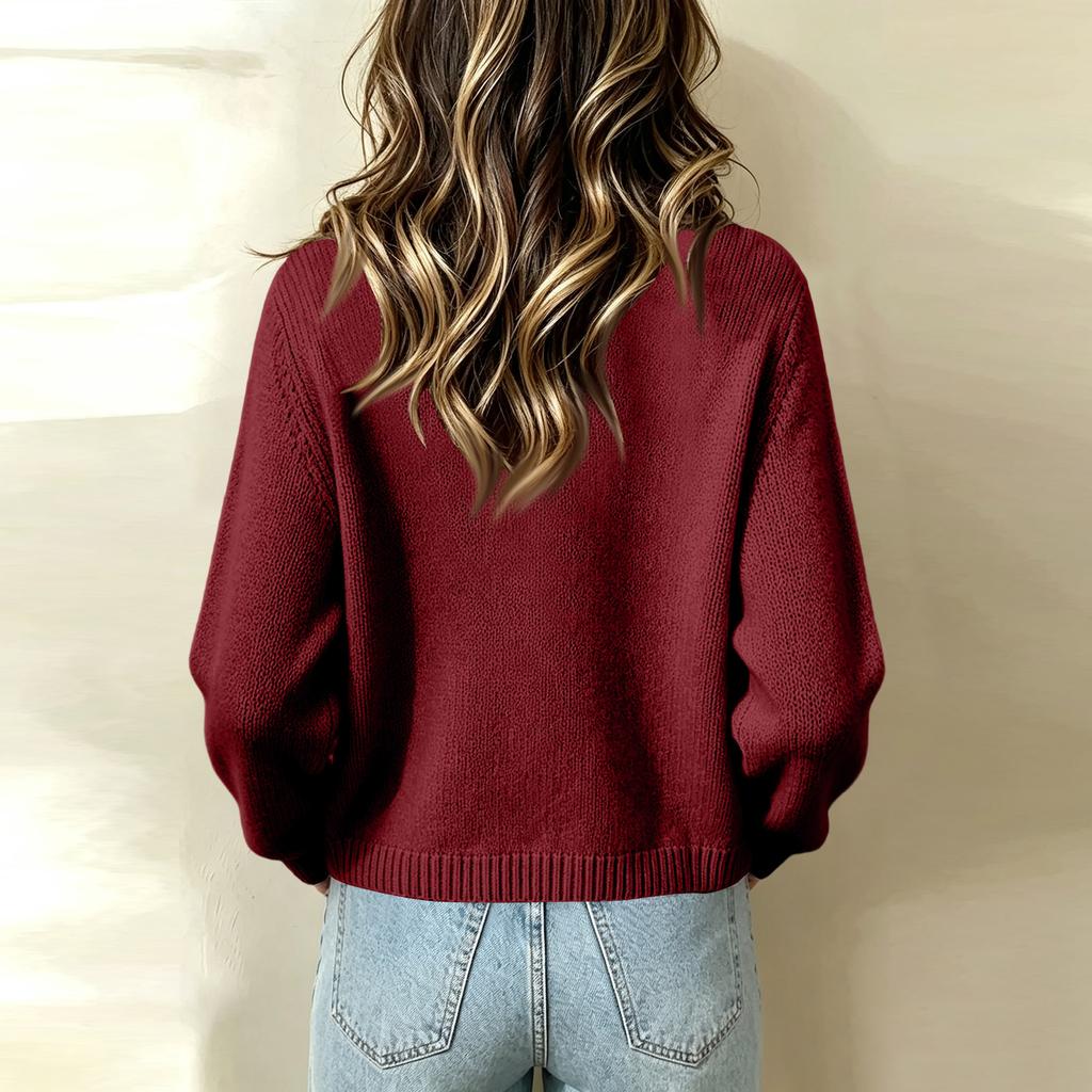 Women's Casual Knit Cardigan with Ruffle Trim and Single-Breasted Button Closure for Daily Wear