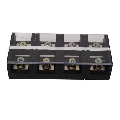 Barrier Terminal Strip Block 400A 600V High Current Dual Row Locking Terminal Strip with Cover for
