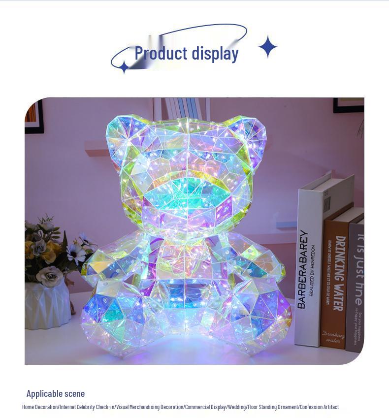 Duhaový svítící medvěd: Perfektní zasněný dárek k narozeninám, pro nejlepší přátele, milence a pro Qixi žádosti o ruku.