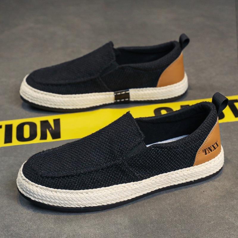****** 2025 linen men's shoes summer lazy one pedal fisherman s**t-soled leisure old ******* cloth shoes men