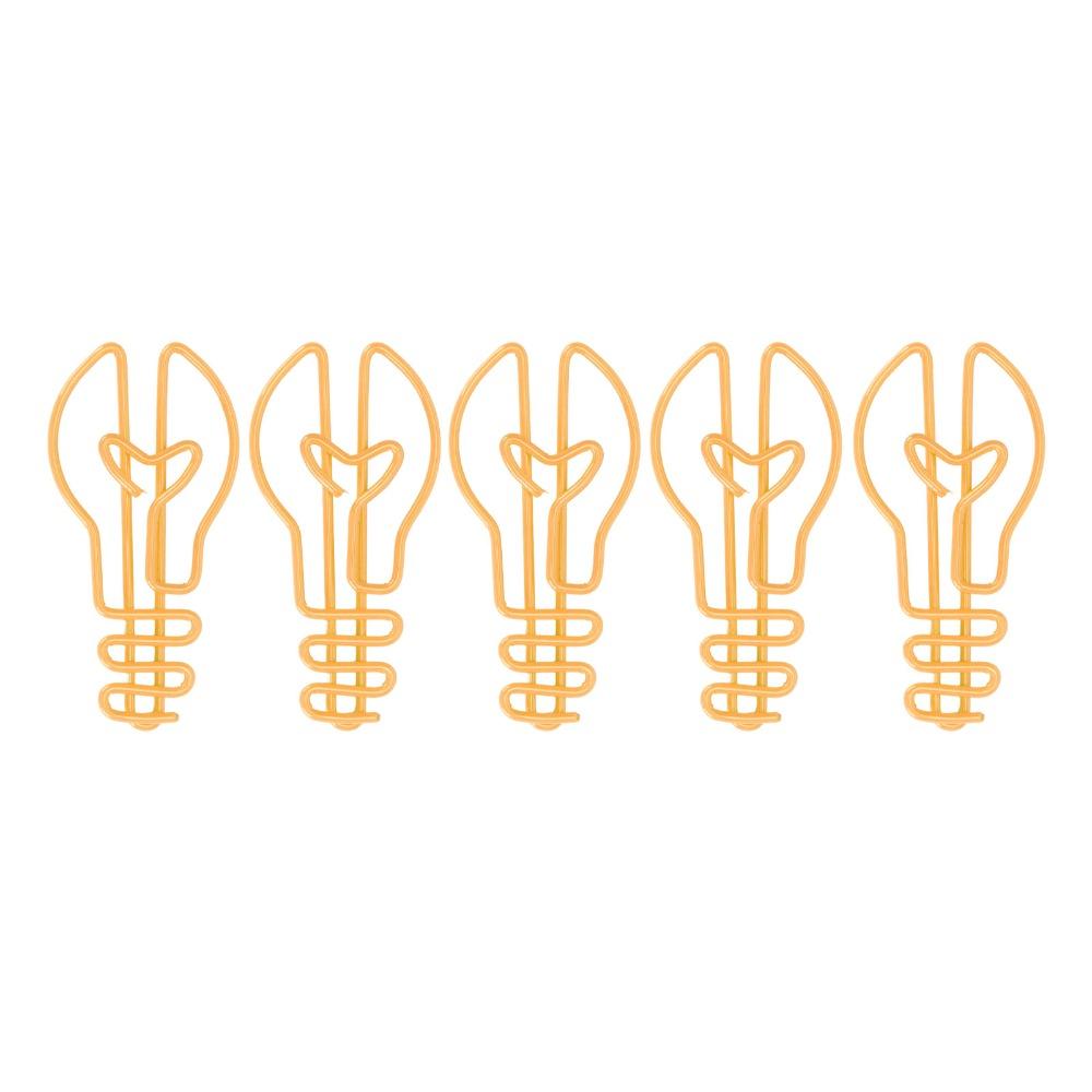 100pcs Yellow/Pink Bulb Shape Paper Clips Office Paper Clips  Wedding Decoration