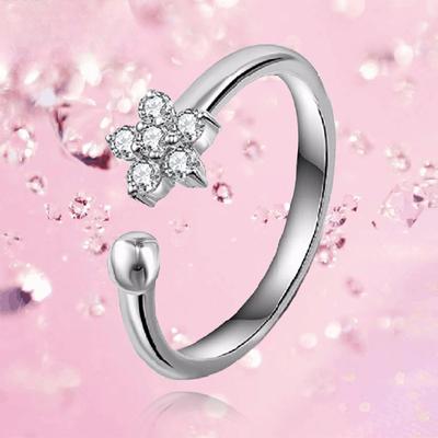 925 Sterlingsilber Ring Stern Offener Ring Partnerring Damen Kleiner Fingerring