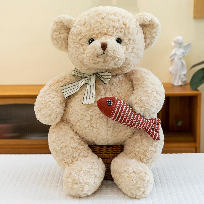 

Cute Fishing Bear Doll Arctic Teddy Bear Doll Hug Bear Sleeping Pillow Children s Bed Birthday Gift 35cm
