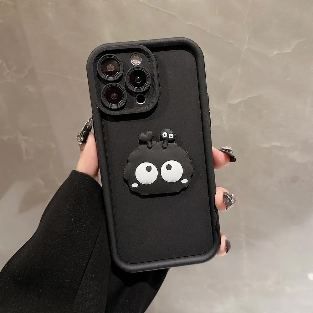 Applicable To Apple 17 Mobile Phone Case Iphone14promax Three Dimensional Black Coal Ball 13 Cartoon Personality 11 All Inclusive Set 16