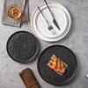 Creative Frosted Round Ceramic Dish Plate for Home Western Food Rock Dessert Plate Hotel Restaurant Tableware Kitchen Utensils