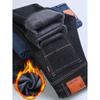 Herbst und Winter Neue Herren Vielseitige Plüsch Denim Dick Locker Gerade Röhre Warm Hohe Taille Hosen