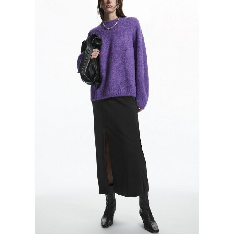 MD Spring New Arrival Basic Style Loose Casual Sweater round Neck Mohair Blended Sweater 1097008