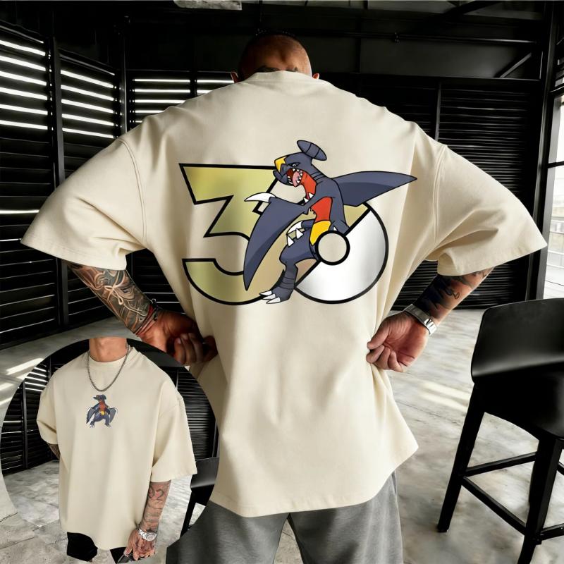 

Pokemon 30th Anniversary Garchomp Tshirt 2026 Summer Men Women Loose Casual Hip Hop Short Sleeve Top S