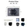 French Electrical Socket 16A 220V Double Wall Outlets Glass Crystal Panel 123*86mm New Built-in Plug Home Improvement