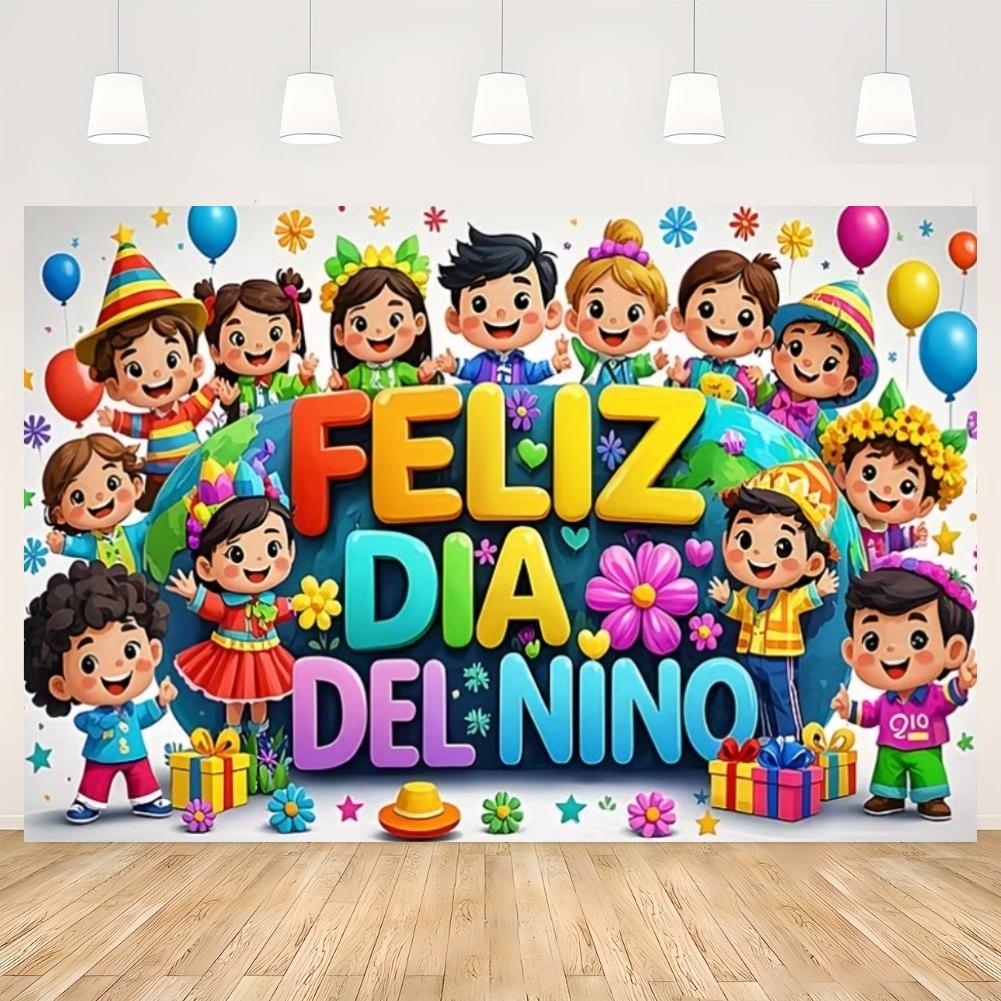 Children's Day Party Decoration Backdrop Feliz Día del Niño Balloon Photography Background Supplies Kid Gift Photo Studio Prop