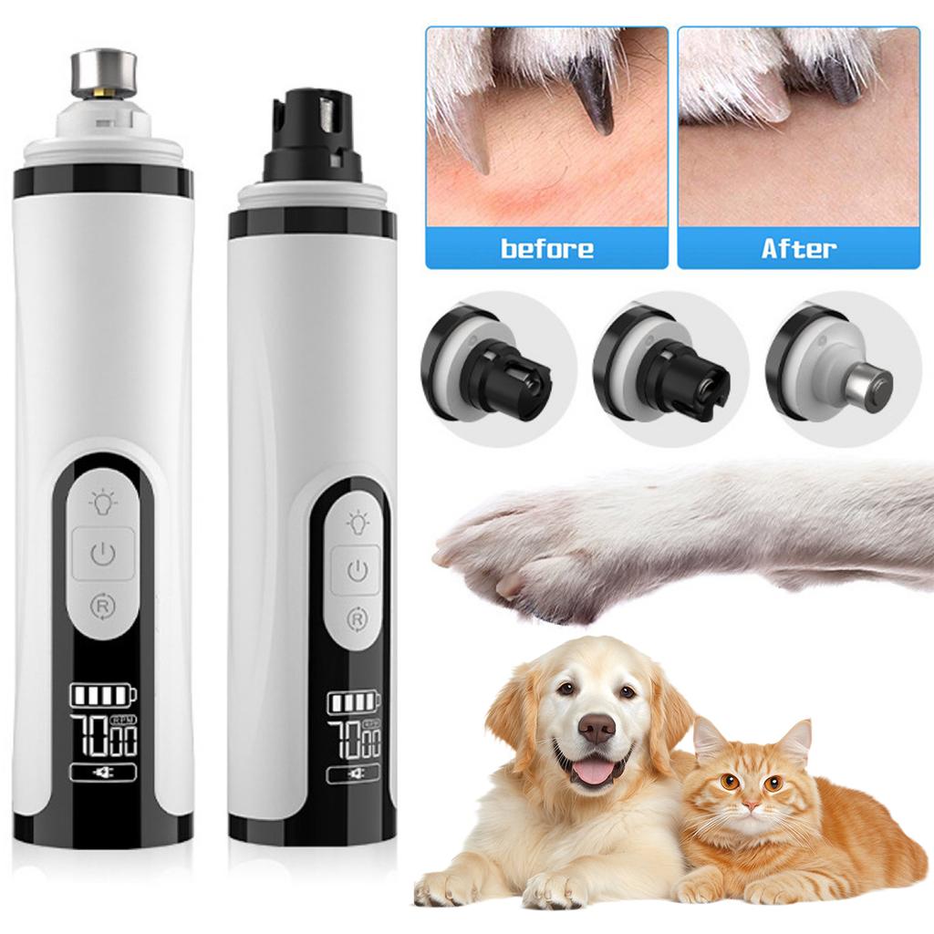 Electric Dog Nail Grinder with 2 LED Lights Dog Nail Trimmer Cat Nail Grinder Suitable for Small Middle Large Dogs and Cats