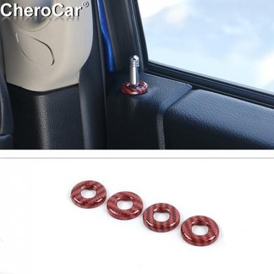 4x Door Lift Bolt Lock Pin Trim For Dodge RAM 2010+ Red Carbon Fiber Accessories