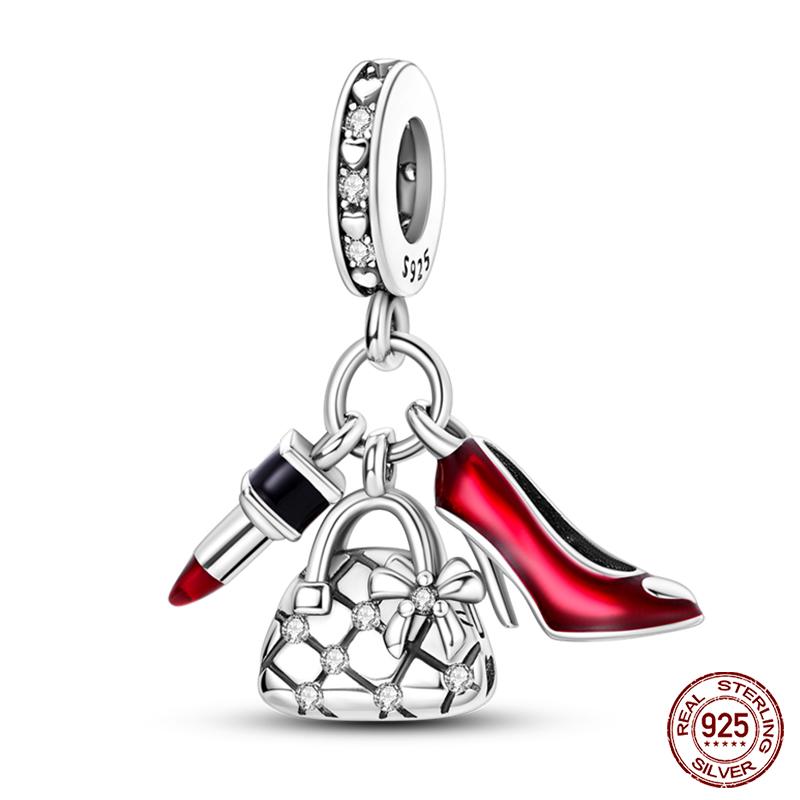 100% Copper Love Strawberry Cherry Red Series Charm Beads For Brand Original Bracelet Diy Fine Jewelry Gift