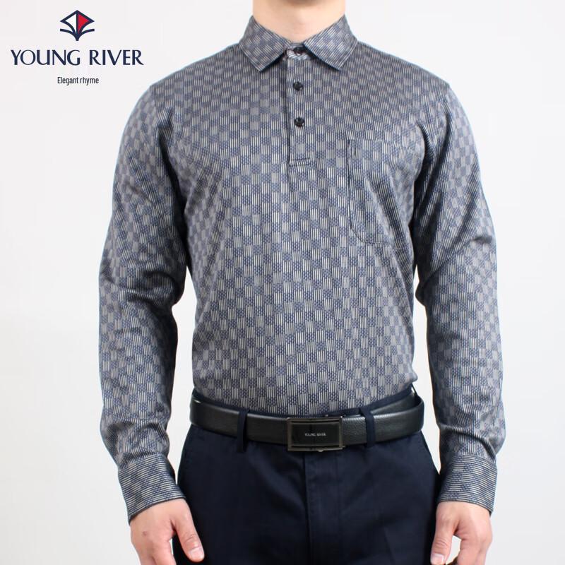 Men s Business Casual Long Sleeve Polo Shirt S