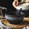 Japanese Ceramic Ramen Noodle Bowl - Large Conical Hat Design, Perfect for Instant Noodles, Soup, and Tableware.