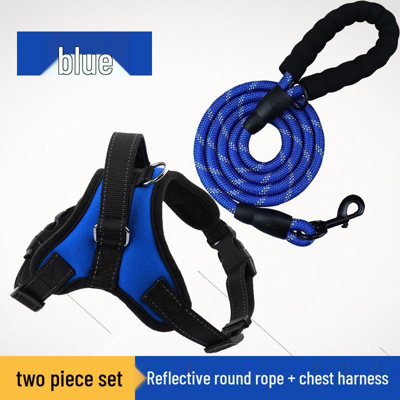 Reflective Rope Dog Leash & Harness for Small, Medium, Large Breeds