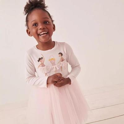 European Style Cartoon Girls' Long-Sleeve Mesh Princess Dress for Autumn