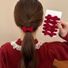 10pcs Red Bow Hair Tie Seamless Thick Ponytail Holder High Elasticity Bun Hair Accessories for Women, Hair Tie Set