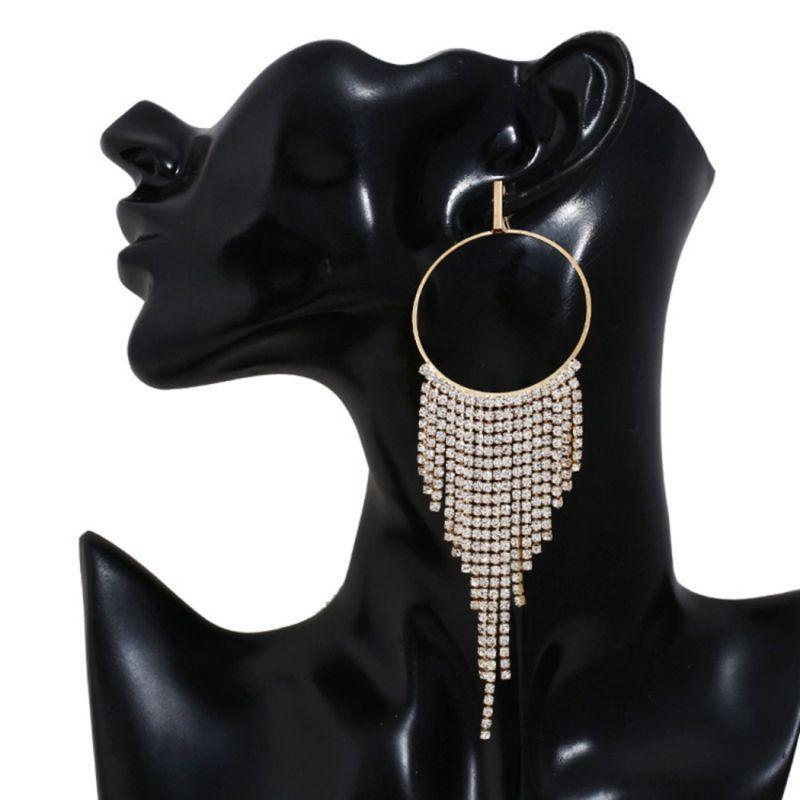 Geometric Sparkling Water Diamond Hoop Earrings For Women Spring