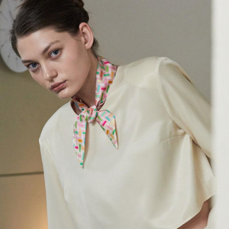 ANA MAISON It Tetris Twilly Silk Scarf [PMT-1409]