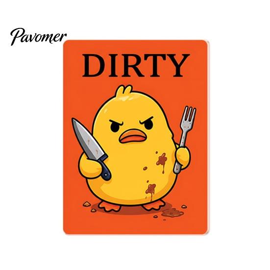 Cartoon Fridge Magnet Clean Dirty Dishwasher Magnet, Acrylic Animal Sign, Status Reminder Double-Sided & for Kitchen Decoration Sign