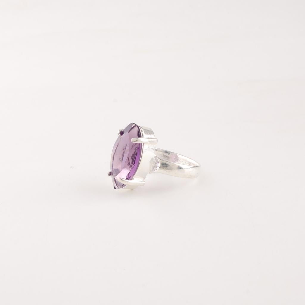 Natural Amethyst Gemstone 925 Sterling Silver Jewelry Handmade Ring For Sister RR-65-10