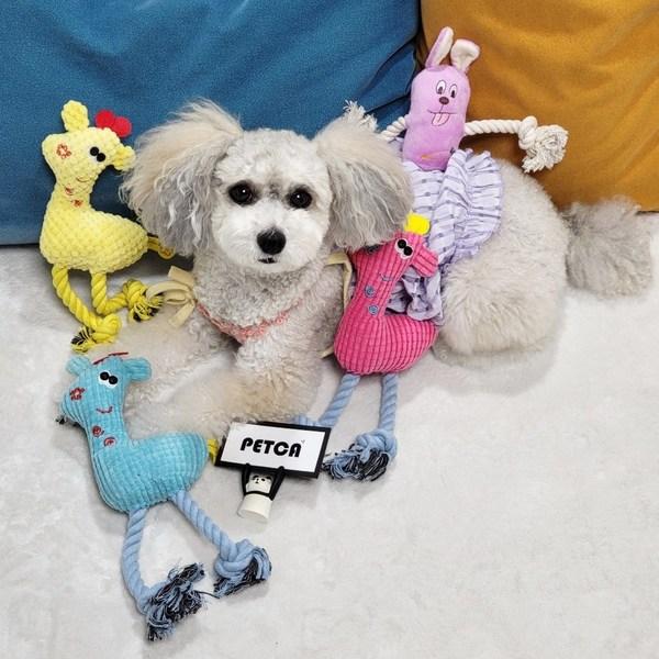 PETCA fournitures pour chien cerf tire-jouet couineur poupée 4 types, 1 ensemble