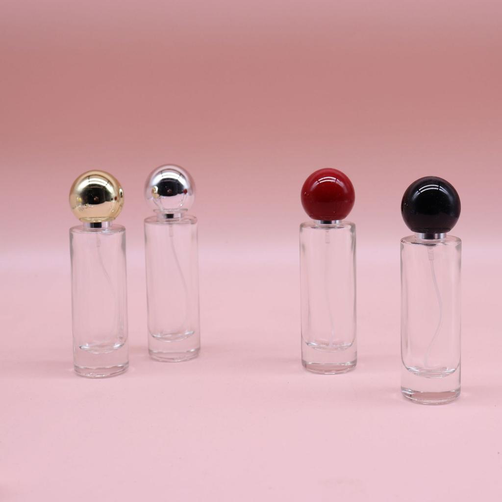 Colorful Round Ball Cap 30ML Small Cylinder Premium Perfume Bottle Portable Dispensing Cosmetic Spray Glass Bottle