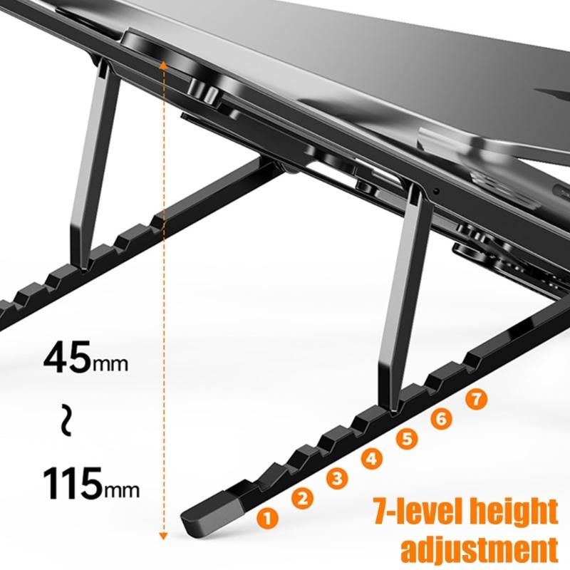 Portable Foldable Laptop Stand With 7 Adjustable Height For 17.3Inch Notebook Enhances Cooling And Ergonomic
