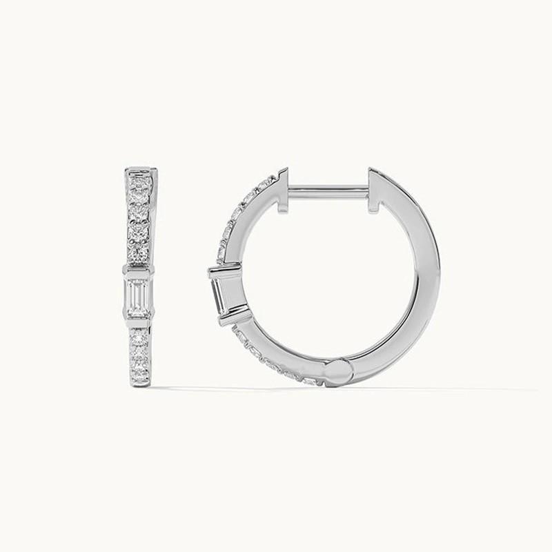 925 Silver Fashion Jewelry Sterling Silver 18K Gold Plated Simple Daily Wear Zircon Hoop Earring Party Gift for Women