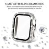 Bling Glass+Cover For Apple Watch Case 44 45mm 41mm 40 42mm 44mm Diamond bumper+Screen Protector for Series 11 10 9 8 7 5 6 SE