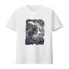 Gothic Dark Fantasy Black White Wolf Print Casual Streetwear T Shirt Vintage Washed Comfortable Top For Everyday Wear Fashion