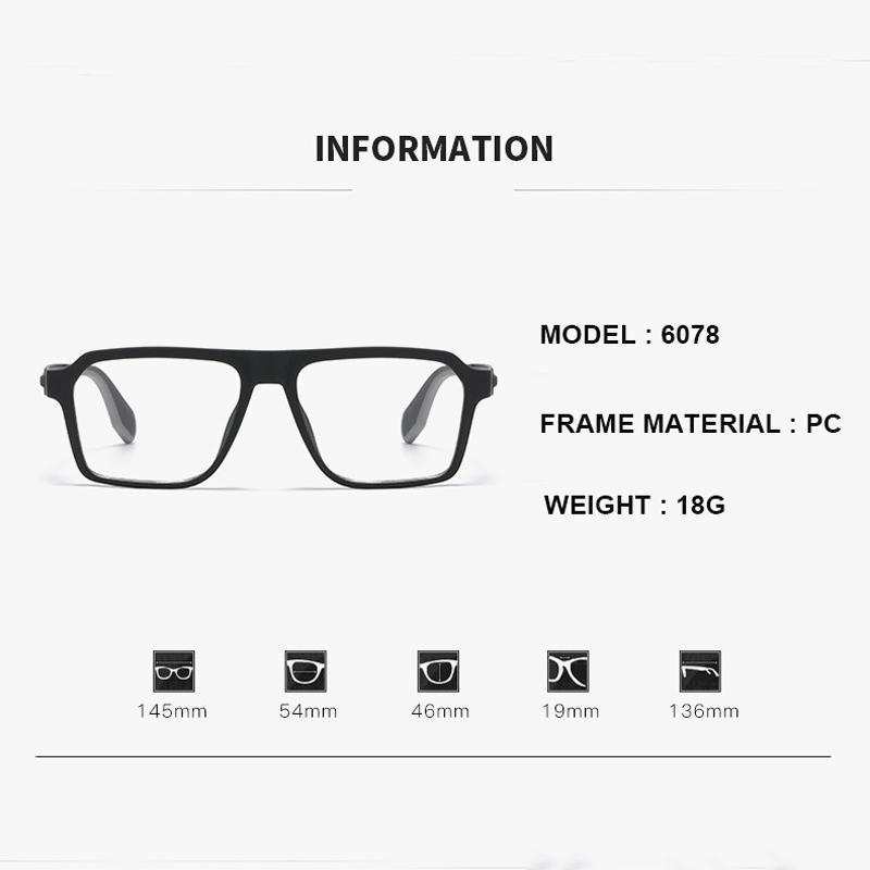 Neue fotosensitive farbwechselnde Myopie-Brille Federbügel Brillenrahmen Anti-Rutsch-Rahmen Anti-Blaulicht Myopie-Brille 6078