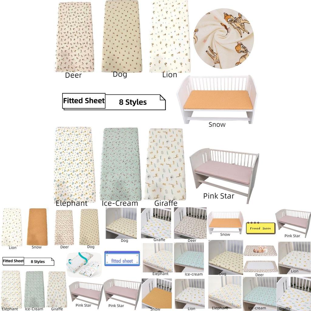 Multi-piece Baby Crib Bedding Set, Four-season Use, Pure Cotton Fabric, Available In Multiple Cute Designs