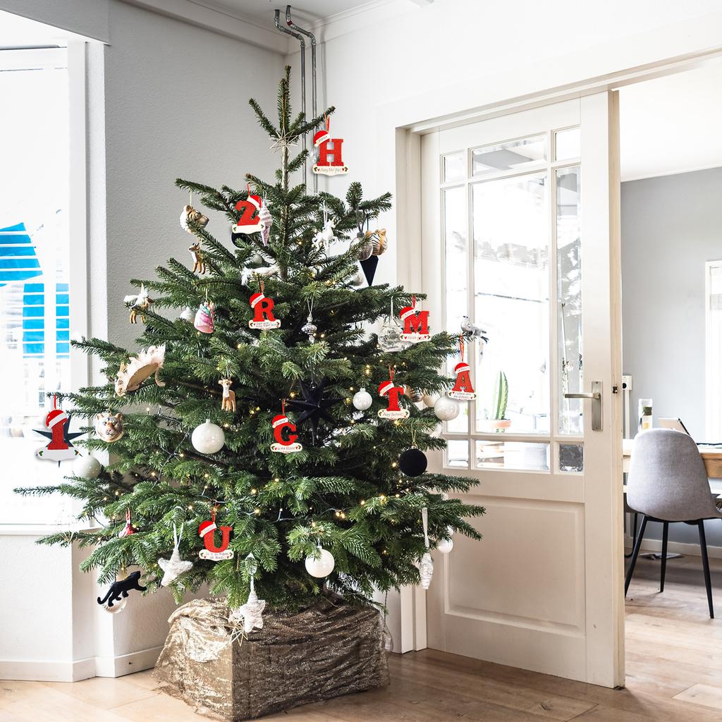 Creative Christmas Tree Decorations Unique Acrylic 26 Letters Alphabet Shaped Hanging Ornaments for Home and Car