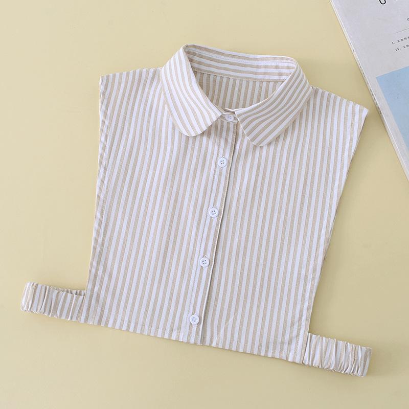 Women Cotton Printed Detachable Lapel Fake Collar Shirt White Ruffles False Collar Woman Removable False Blouse Nep Kraagie