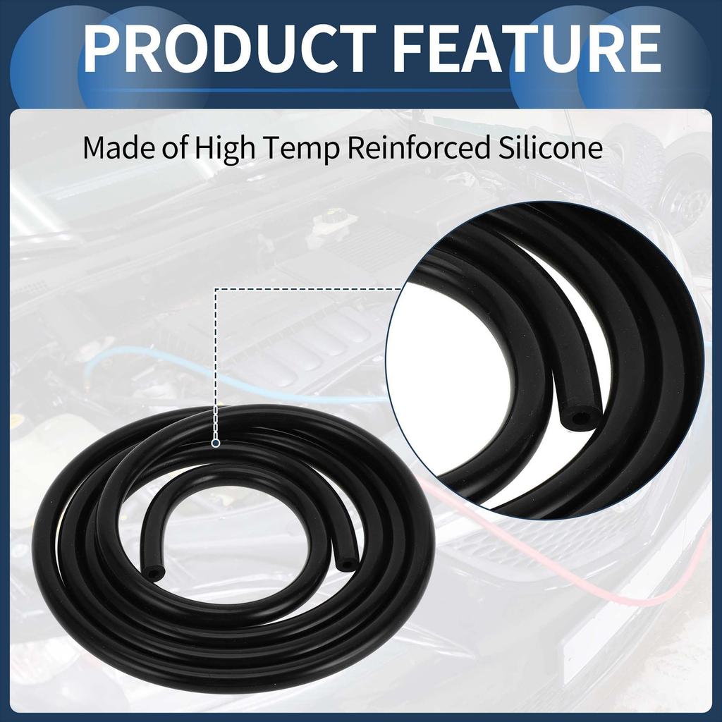 INFINAUTO Engine Silicone Vacuum Tube Hose 6.6FT 3/16" 4mm ID