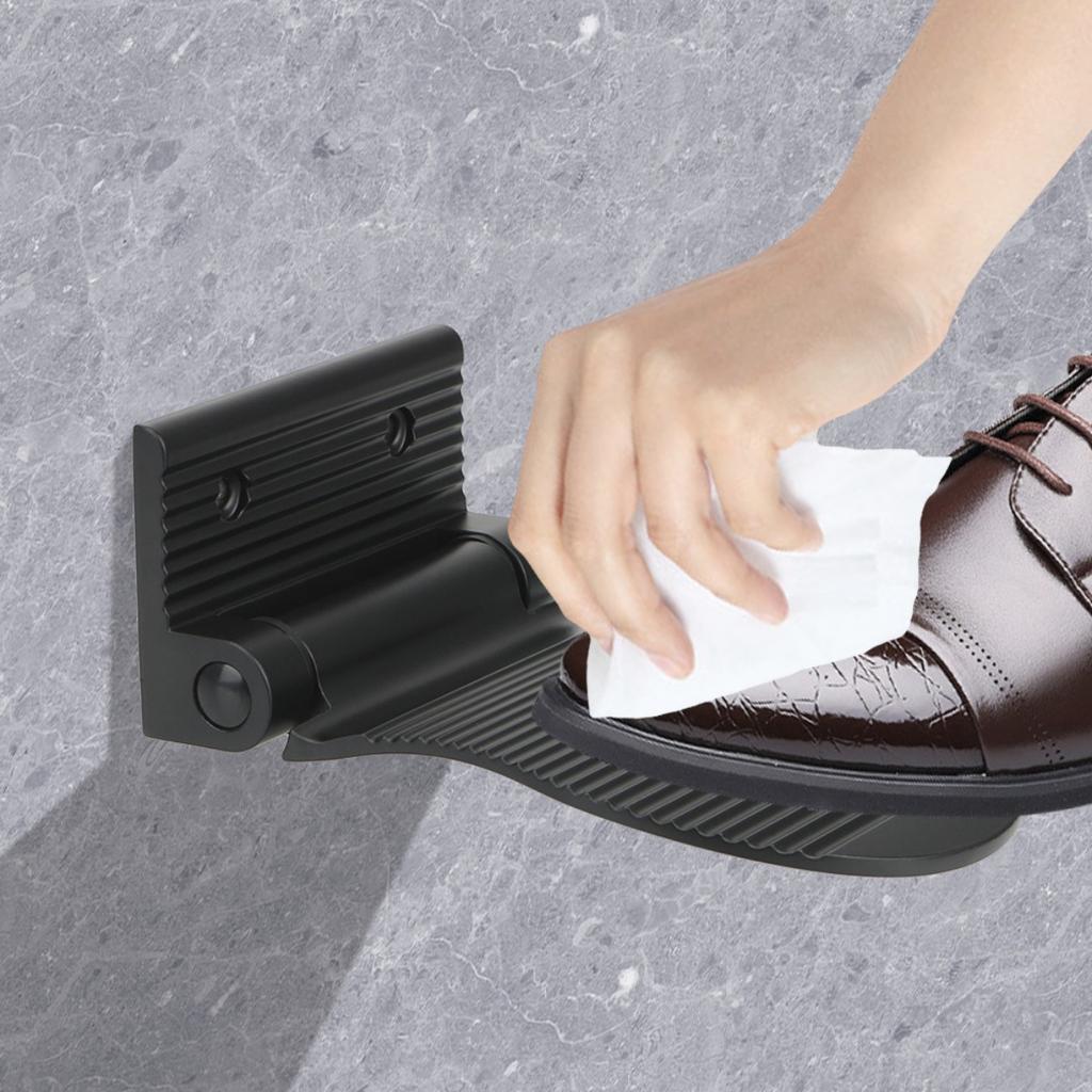 Banyo Ayak Dayama Yeri Duş Ayak Dayama Yeri Kaide Pedalı Duvara Monte Siyah/gümüş Alüminyum Alaşım Duş Ayak Taburesi Kaymaz