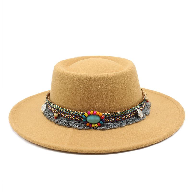 2022 Xiaohongshu Chain Dome Convex Top French Top Hat Style Felt Hat 8.5Cm