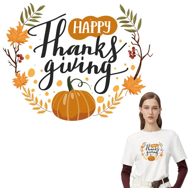 Happy Thanks for Sticking Letter Stickers On Clothes, Diy Sweatshirts, Hats, T-shirts, Heat Press Application Heat Press