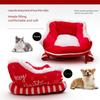 Cozy Christmas Sleigh Pet Bed Non-Slip Bottom Removable Pet Warm Sofa Washable Cat Dog Nest Indoor Outdoor