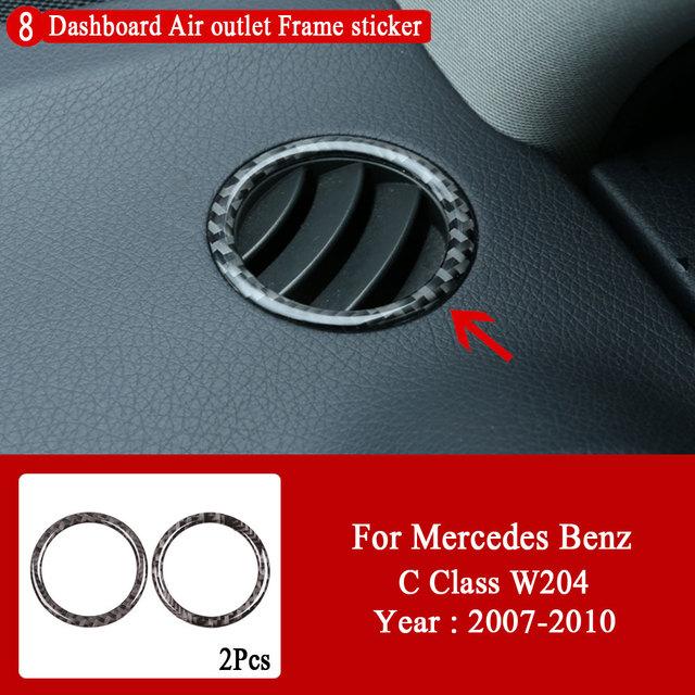 Car Interior Decoration Carbon Fiber Central Control Panel Decal Stickers For Mercedes Benz C Class W204 2007-2013 Accessories